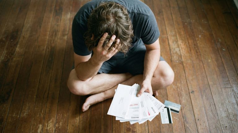 vecteezy headache and stress overwhelm man holding his head in pain