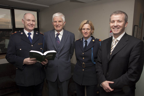 Superintendent Con O'Donohue, Robert Pierse, Inspector Helen Deely and Riobard Pierse 